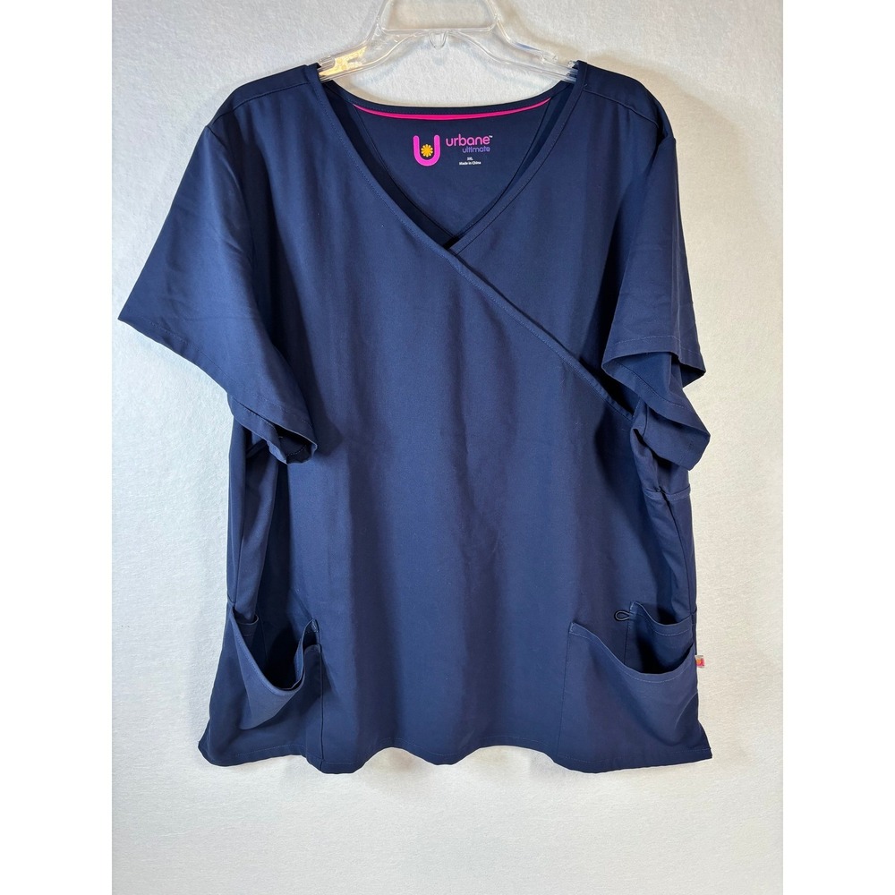 Urbane Ultimate Navy Blue Crossover V-Neck Scrub Top Womens 3XL M020098 9577